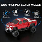 WSTER WS - X65 Pickup Truck Replica Bluetooth Speaker – HD Sound, FM Radio, TWS Stereo, LED Party Lights, USB/TF Playback, Built - in Mic – Cool Portable Car Design Speaker for Outdoors & Home - WSTER