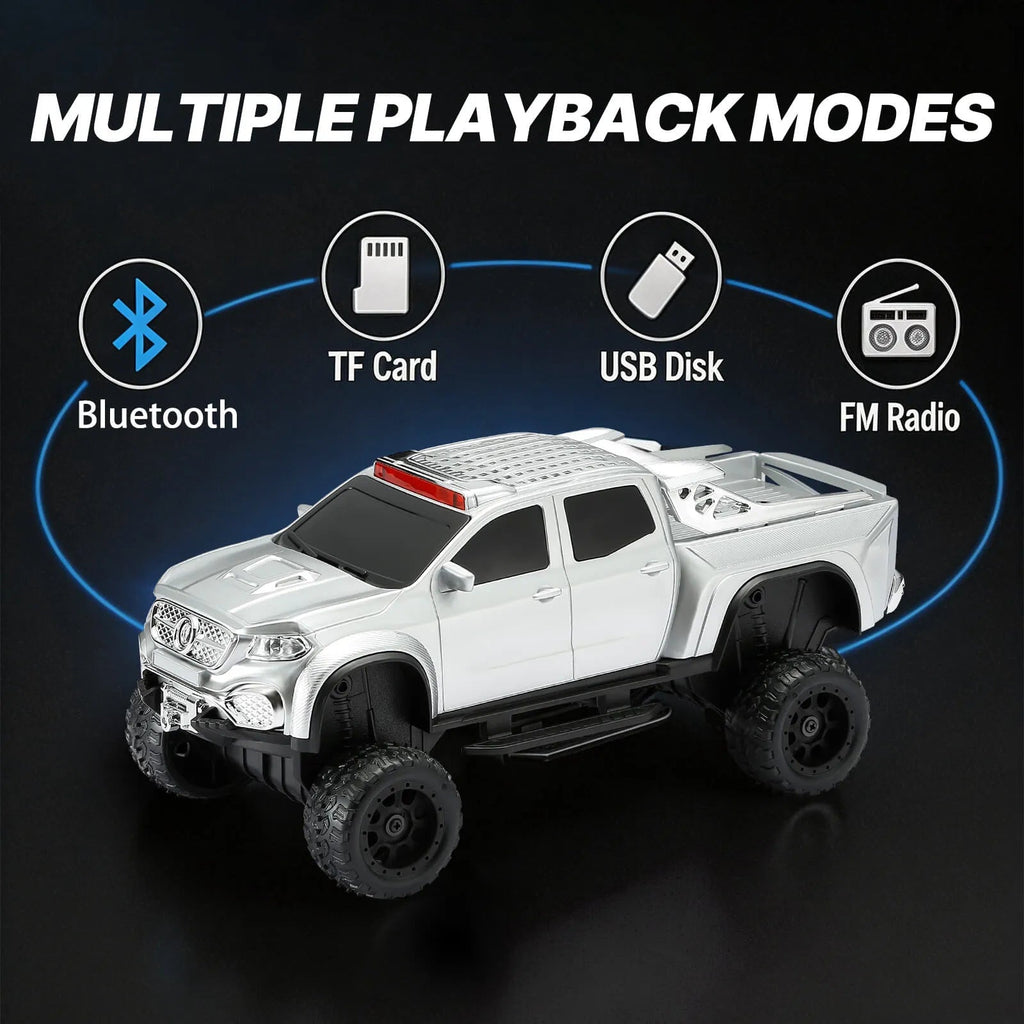 WSTER WS - X65 Pickup Truck Replica Bluetooth Speaker – HD Sound, FM Radio, TWS Stereo, LED Party Lights, USB/TF Playback, Built - in Mic – Cool Portable Car Design Speaker for Outdoors & Home - WSTER