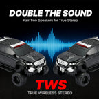 WSTER WS - X65 Pickup Truck Replica Bluetooth Speaker – HD Sound, FM Radio, TWS Stereo, LED Party Lights, USB/TF Playback, Built - in Mic – Cool Portable Car Design Speaker for Outdoors & Home - WSTER