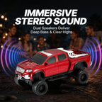WSTER WS - X65 Pickup Truck Replica Bluetooth Speaker – HD Sound, FM Radio, TWS Stereo, LED Party Lights, USB/TF Playback, Built - in Mic – Cool Portable Car Design Speaker for Outdoors & Home - WSTER