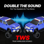 WSTER WS - X65 Pickup Truck Replica Bluetooth Speaker – HD Sound, FM Radio, TWS Stereo, LED Party Lights, USB/TF Playback, Built - in Mic – Cool Portable Car Design Speaker for Outdoors & Home - WSTER