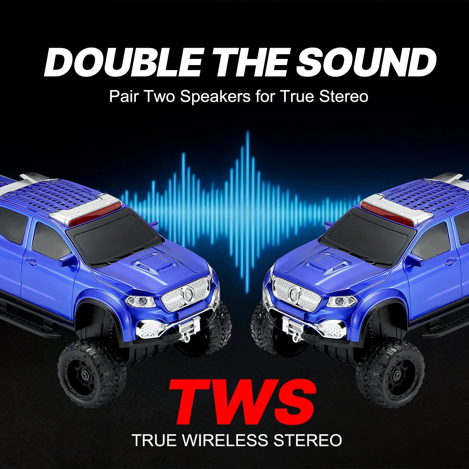WSTER WS - X65 Pickup Truck Replica Bluetooth Speaker – HD Sound, FM Radio, TWS Stereo, LED Party Lights, USB/TF Playback, Built - in Mic – Cool Portable Car Design Speaker for Outdoors & Home - WSTER