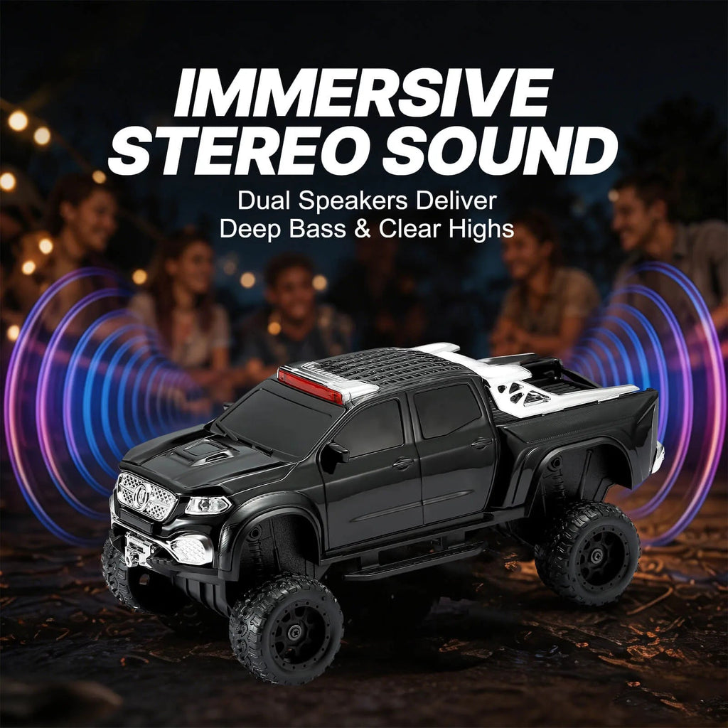 WSTER WS - X65 Pickup Truck Replica Bluetooth Speaker – HD Sound, FM Radio, TWS Stereo, LED Party Lights, USB/TF Playback, Built - in Mic – Cool Portable Car Design Speaker for Outdoors & Home - WSTER