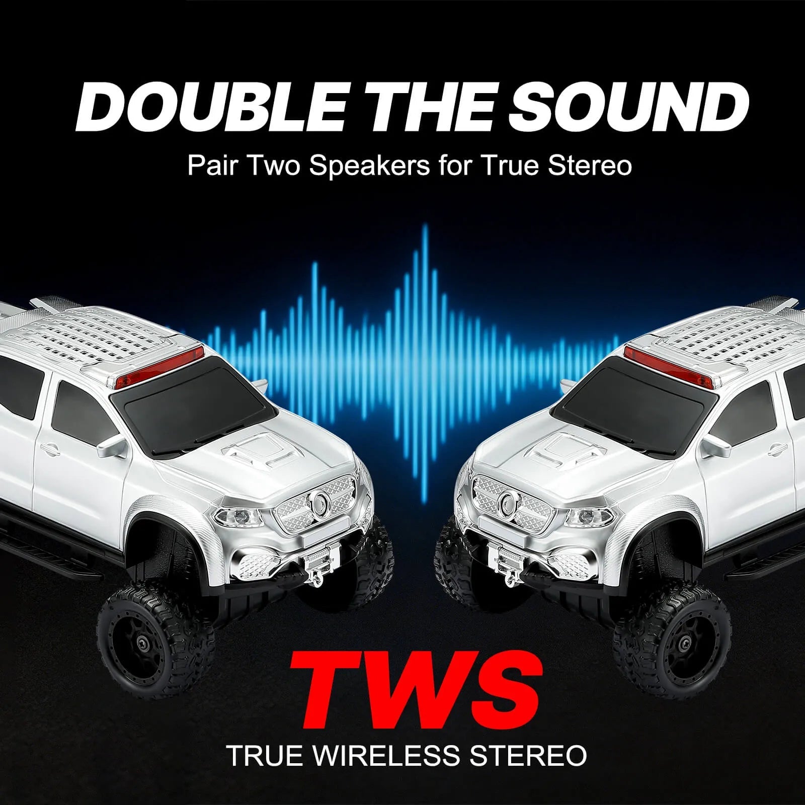WSTER WS - X65 Pickup Truck Replica Bluetooth Speaker – HD Sound, FM Radio, TWS Stereo, LED Party Lights, USB/TF Playback, Built - in Mic – Cool Portable Car Design Speaker for Outdoors & Home - WSTER